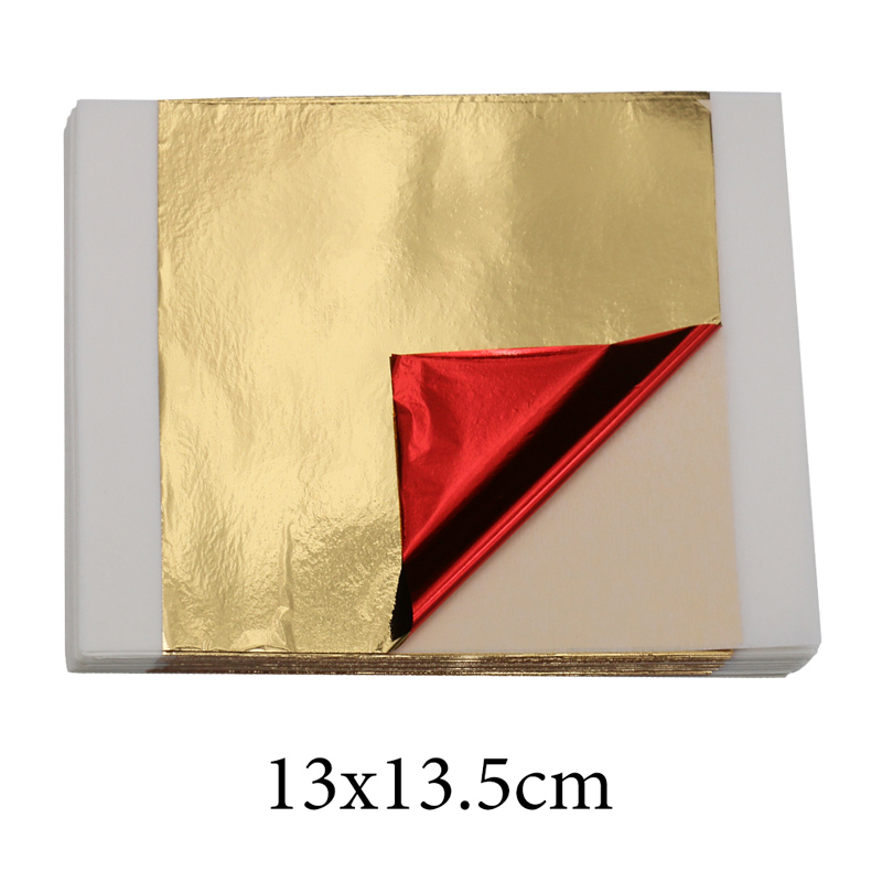 Resin Art Wedding Gift - 100枚入り 模造金箔紙 14cm 赤裏シート レジンクラフト ネイルアート