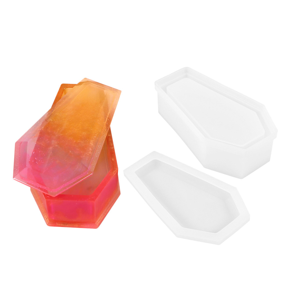 棺型の頭蓋骨、ハロウィンコウモリ、クモのシリコンモールド、ペ - Resin Art Equipment のレビューと価格