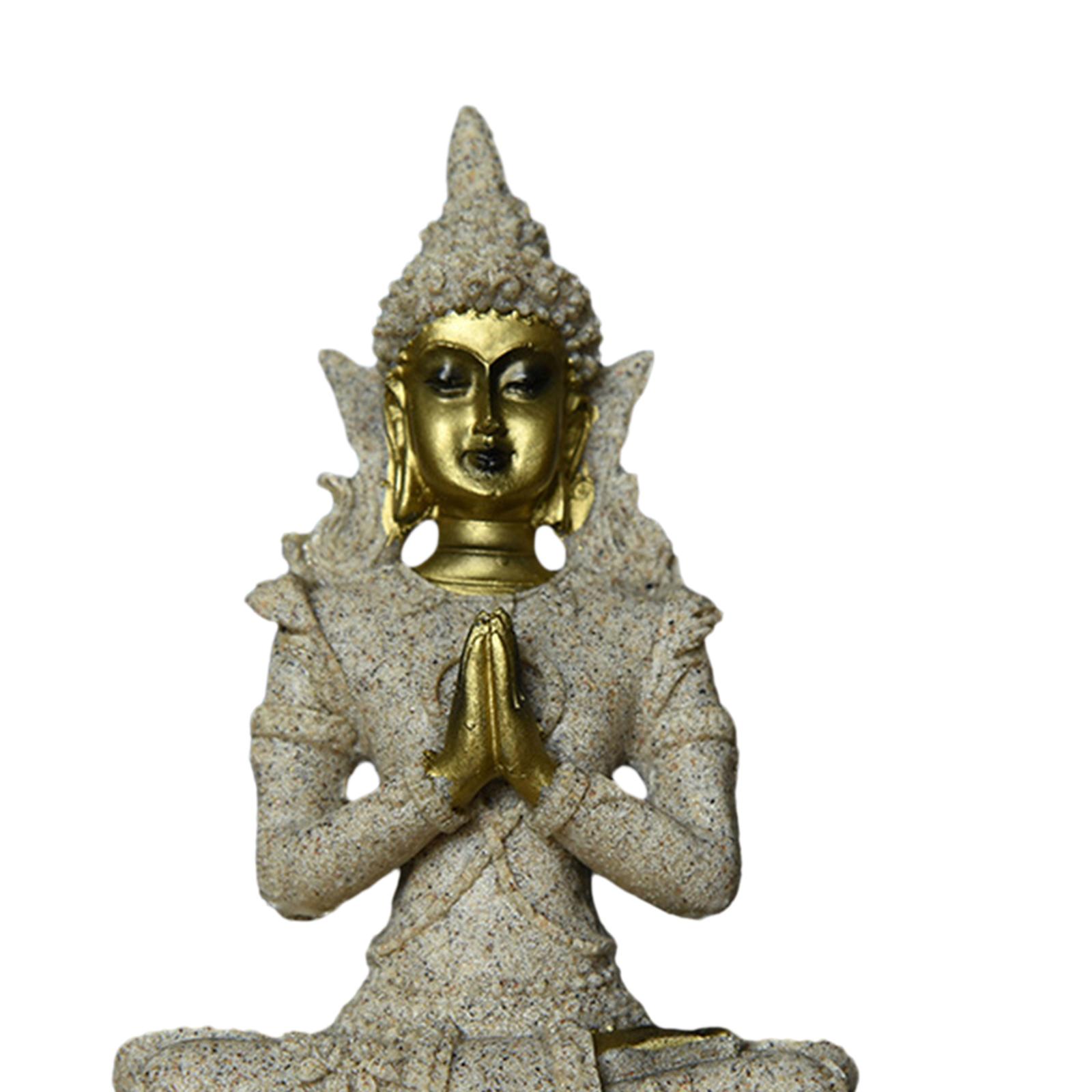 アンティーク調の樹脂製仏像。家庭やオフィスでの装飾、タイ仏教 - Resin Art Work のレビューと価格