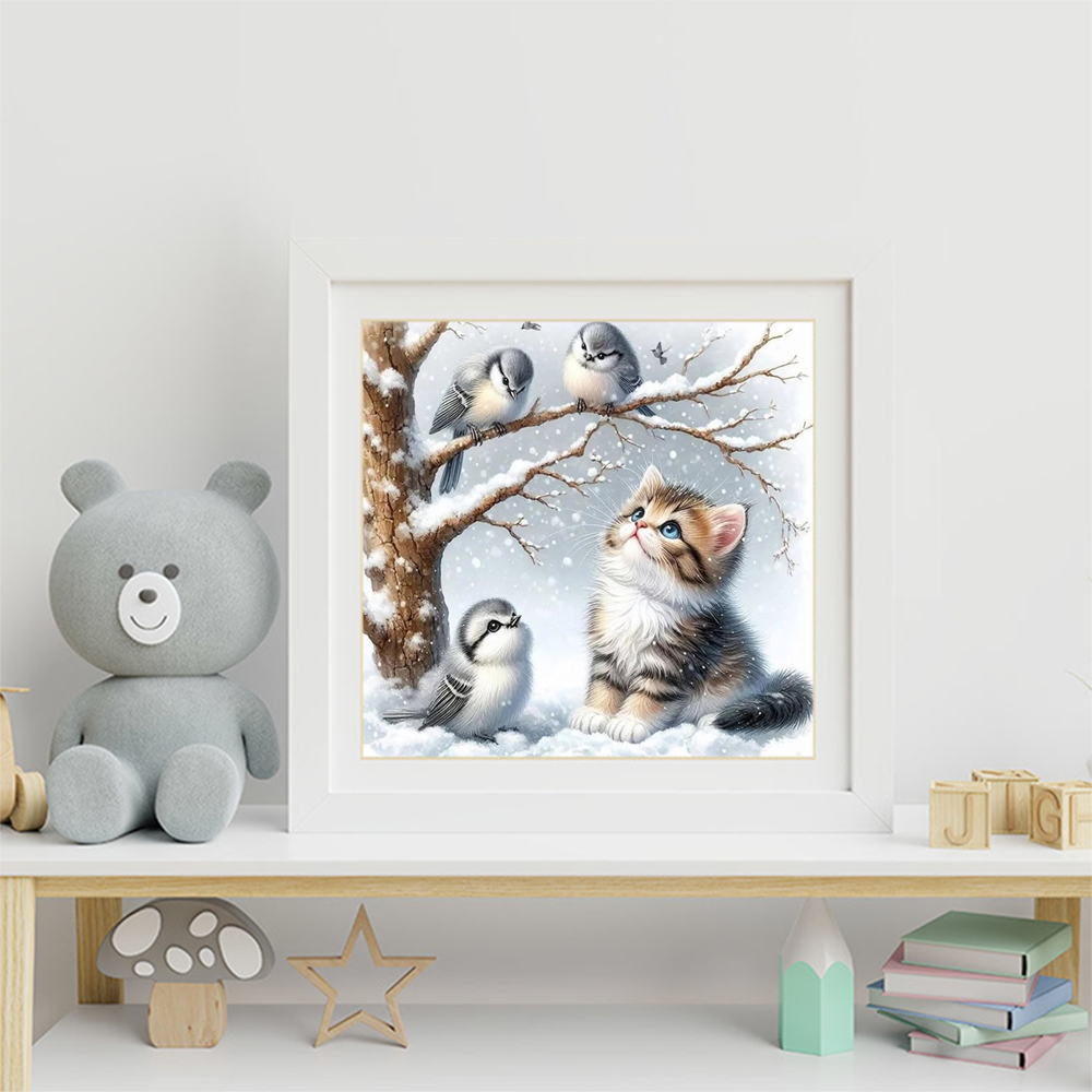 エバーシャイン猫ダイヤモンドモザイク動物DIY絵画ラインスト - Resin Art Wallpaper のレビューと価格